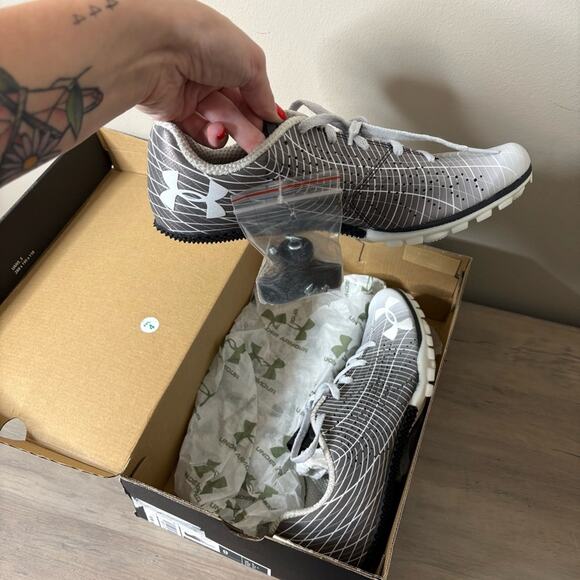 New Under Armour Unisex Kick Sprint 3 Track Spikes- Black Grey Size 9 - Picture 4 of 7